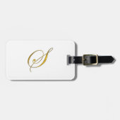 Goud monogram S Bagagelabel (Voorkant horizontaal)