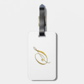 Goud monogram S Bagagelabel (Achterkant verticaal)