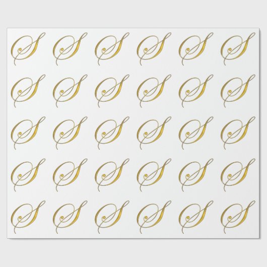 Goud monogram S Cadeaupapier (Vlak)