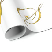 Goud monogram S Cadeaupapier (Rol Hoek)
