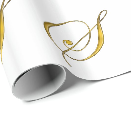 Goud monogram S Cadeaupapier (Rol Hoek)