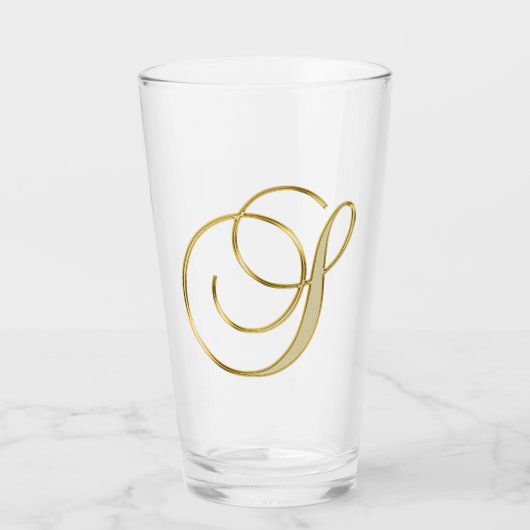 Goud monogram S Glas (Voorkant)