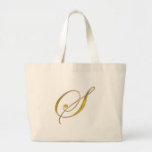 Goud monogram S Grote Tote Bag (Voorkant)