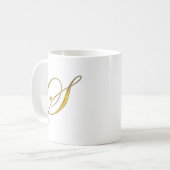 Goud monogram S Koffiemok (Voorkant links)