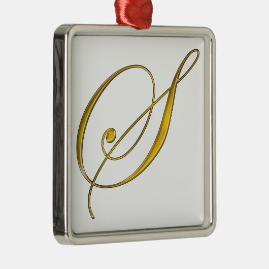 Goud monogram S Metalen Ornament (Rechts)