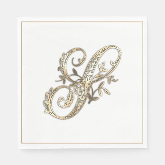 Goud Monogram S Servet (Voorkant)