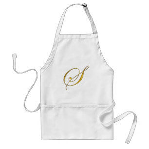 Goud monogram S Standaard Schort