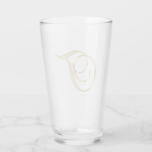 Goud monogram T glas (Achterkant)