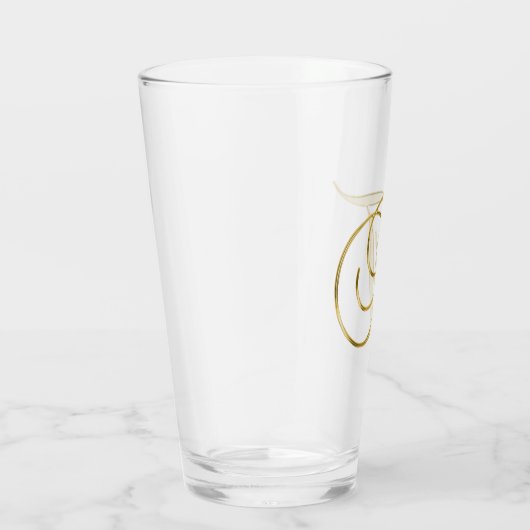 Goud monogram T glas (Rechts)