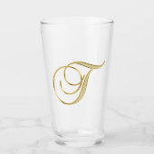 Goud monogram T glas (Voorkant)