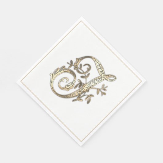 Goud Monogram T Servet (Hoek)