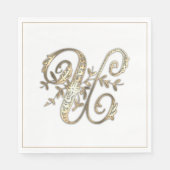   Goud Monogram U Servet (Voorkant)