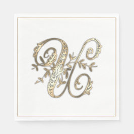 Goud Monogram U Servet