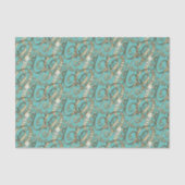   Goud Monogram U-Weefseldocument Tissuepapier (Voorkant)