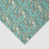   Goud Monogram U-Weefseldocument Tissuepapier (Detail)