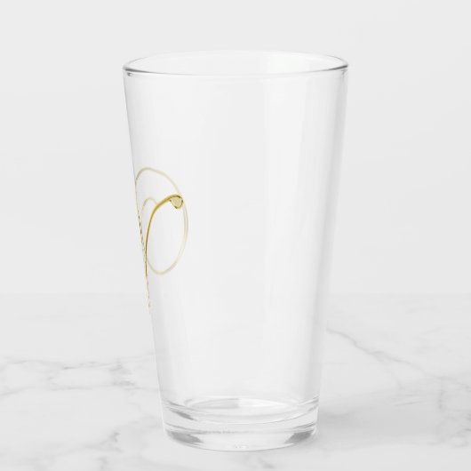 Goud monogram V Glass Glas (Links)