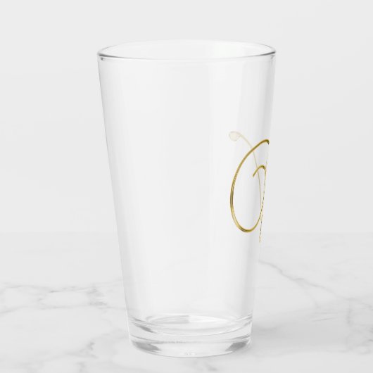 Goud monogram V Glass Glas (Rechts)