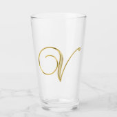 Goud monogram V Glass Glas (Voorkant)