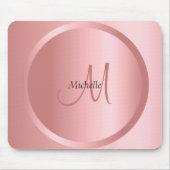 Goud monogram voor persoonlijk Roos Modern Elegant Muismat (Voorkant)