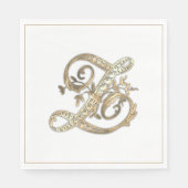 Goud Monogram Z Papier Servet (Voorkant)