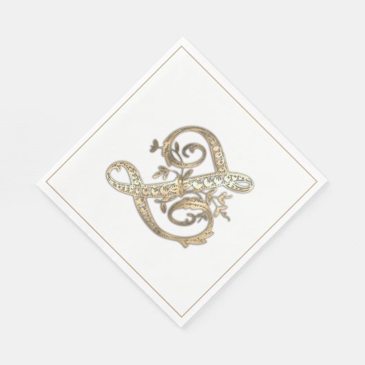 Goud Monogram Z Papier Servet (Hoek)