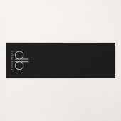 Goud Monogram Zwart Stijlvol Modern Minimalistisch Yogamat (Achterkant (horizontaal))