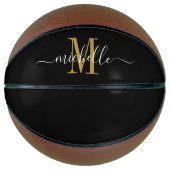 Goud monogrammed-script voor gepersonaliseerd meis basketbal (Voorkant)