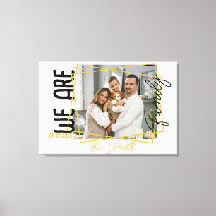 Goud Monogrammed wij zijn familie foto Canvas Afdruk