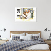 Goud Monogrammed wij zijn familie foto Canvas Afdruk (Insitu (Slaapkamer))