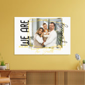 Goud Monogrammed wij zijn familie foto Canvas Afdruk (Insitu (Woonkamer))