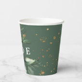 Goud Mos Eucalyptus Modern Abstract Bruidsmeisje S Papieren Bekers (Achterkant)