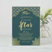 GOUD MOSKEE RAMADAN IFTAR DINERPARTY BEWERKBAAR KAART (Staand voorkant)