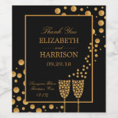 Goud Mousserende Wijn Bubbels Verlovingsfeest Wijn Etiket (Enkel label)