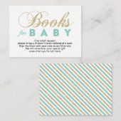 Goud & Munt | Baby shower Neem een Boek Kaart mee (Voorkant / Achterkant)