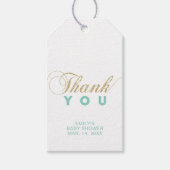 Goud & Munt | Modern Party Favor Bedankt Labels Cadeaulabel (Voorkant)