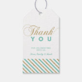 Goud & Munt | Modern Party Favor Bedankt Labels Cadeaulabel (Voorkant)