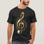 Goud Muzieknoten T-shirt (Voorkant)