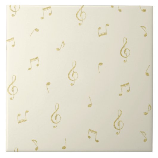 Goud Muzieknoten Tegeltje (Voorkant)