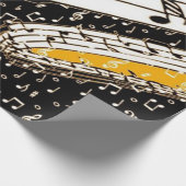 Goud muziekthema cadeaupapier (Hoek)