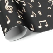 Goud muziekthema cadeaupapier (Rol Hoek)