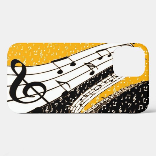 Goud muziekthema Case-Mate iPhone case (Achterkant (horizontaal))