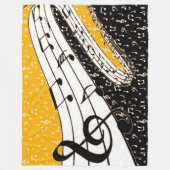 Goud muziekthema fleece deken (Voorkant)