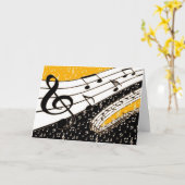 Goud muziekthema kaart (Gele Bloem)