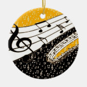 Goud muziekthema keramisch ornament (Voorkant)
