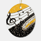 Goud muziekthema keramisch ornament (Links)