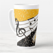 Goud muziekthema latte mok (Linkerhoek)