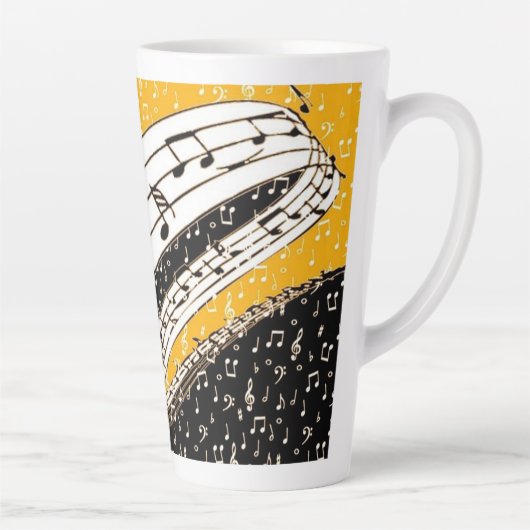 Goud muziekthema latte mok (Rechts)