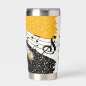 Goud muziekthema op maat geïsoleerde drinkbeker (Voorkant)