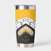 Goud muziekthema op maat geïsoleerde drinkbeker (Rechts)