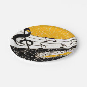 Goud muziekthema papieren bordje (Gekanteld)